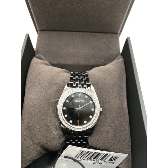 Bulova Classic Crystal Stainless Steel Quartz Ladies Watch NEW